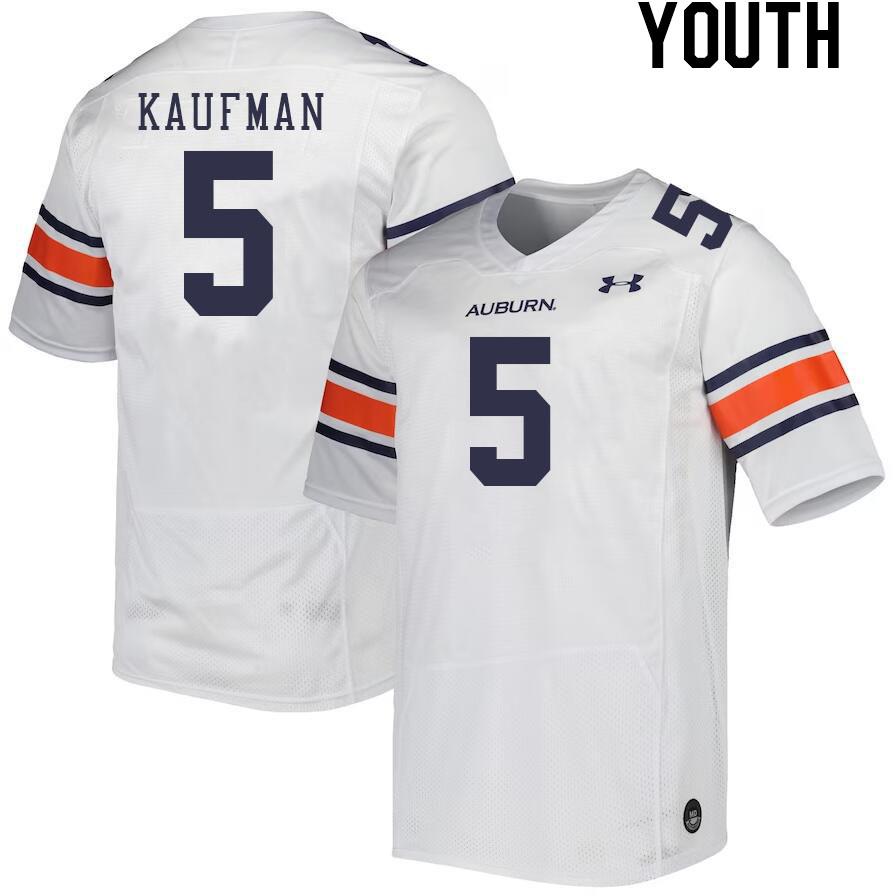 Youth #5 Donovan Kaufman Auburn Tigers College Football Jerseys Stitched-White